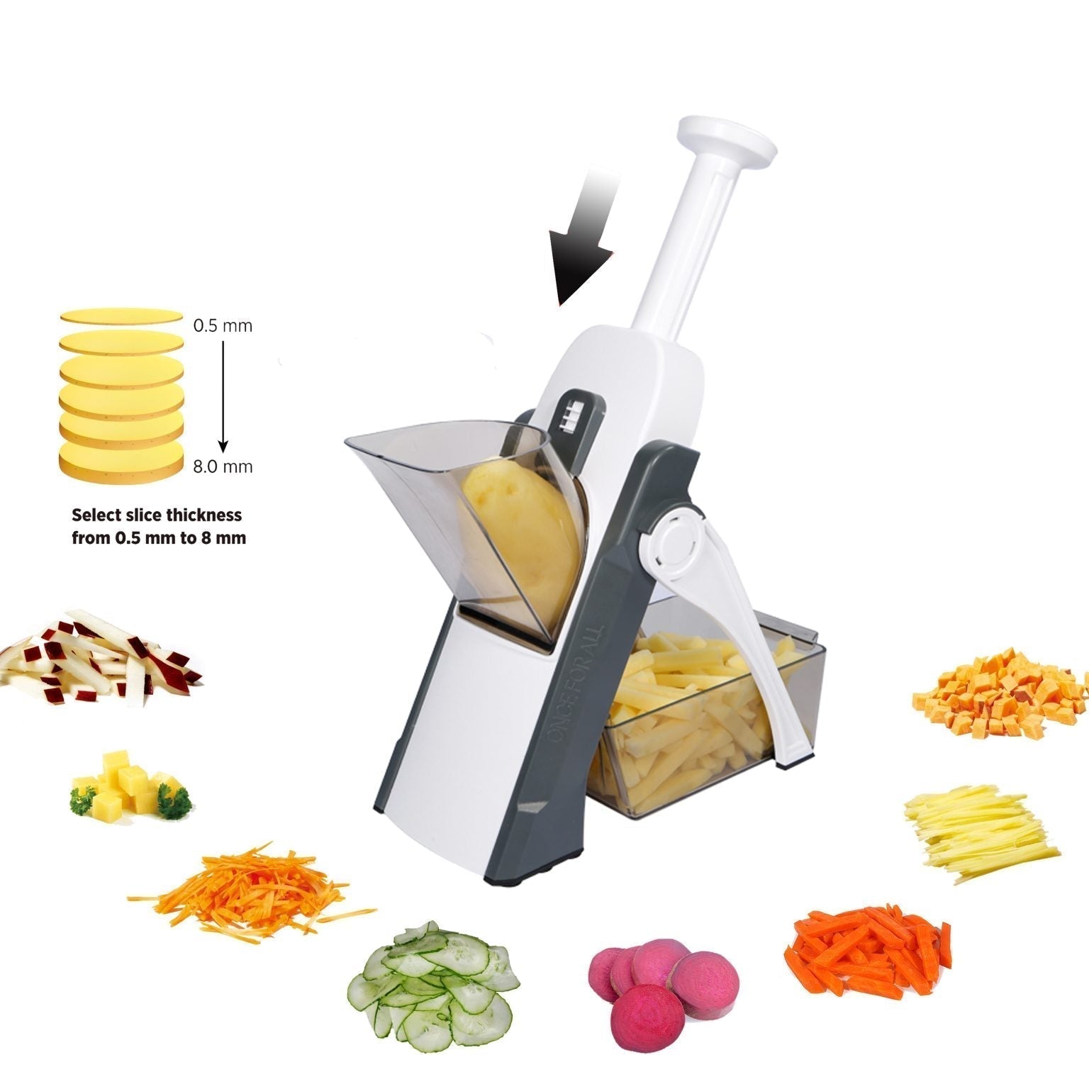 All in One Safe Mandoline Slicer- Kitchen's Secret Ingredient